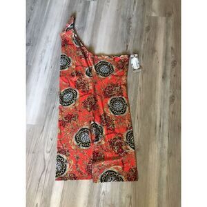NWT~Boohoo Chain High Neck Sleeve Mini Dress Red Sz 10